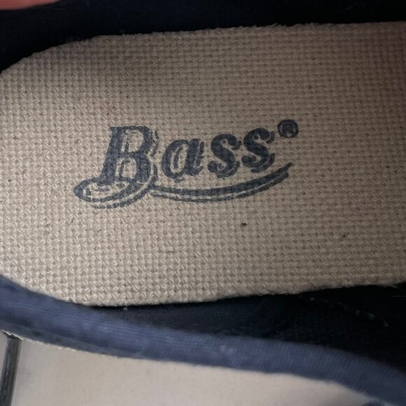 Bass Lo Cut Lace Up Textile Upper & Rubber Outersole Sneakers Navy Wht Sz 6.5M - Picture 9 of 11
